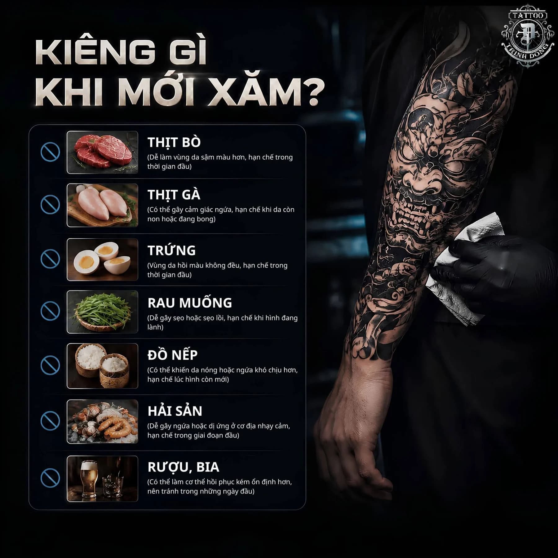 Ấn phẩm Trịnh Đông Tattoo về những điều cần lưu ý sau khi xăm
