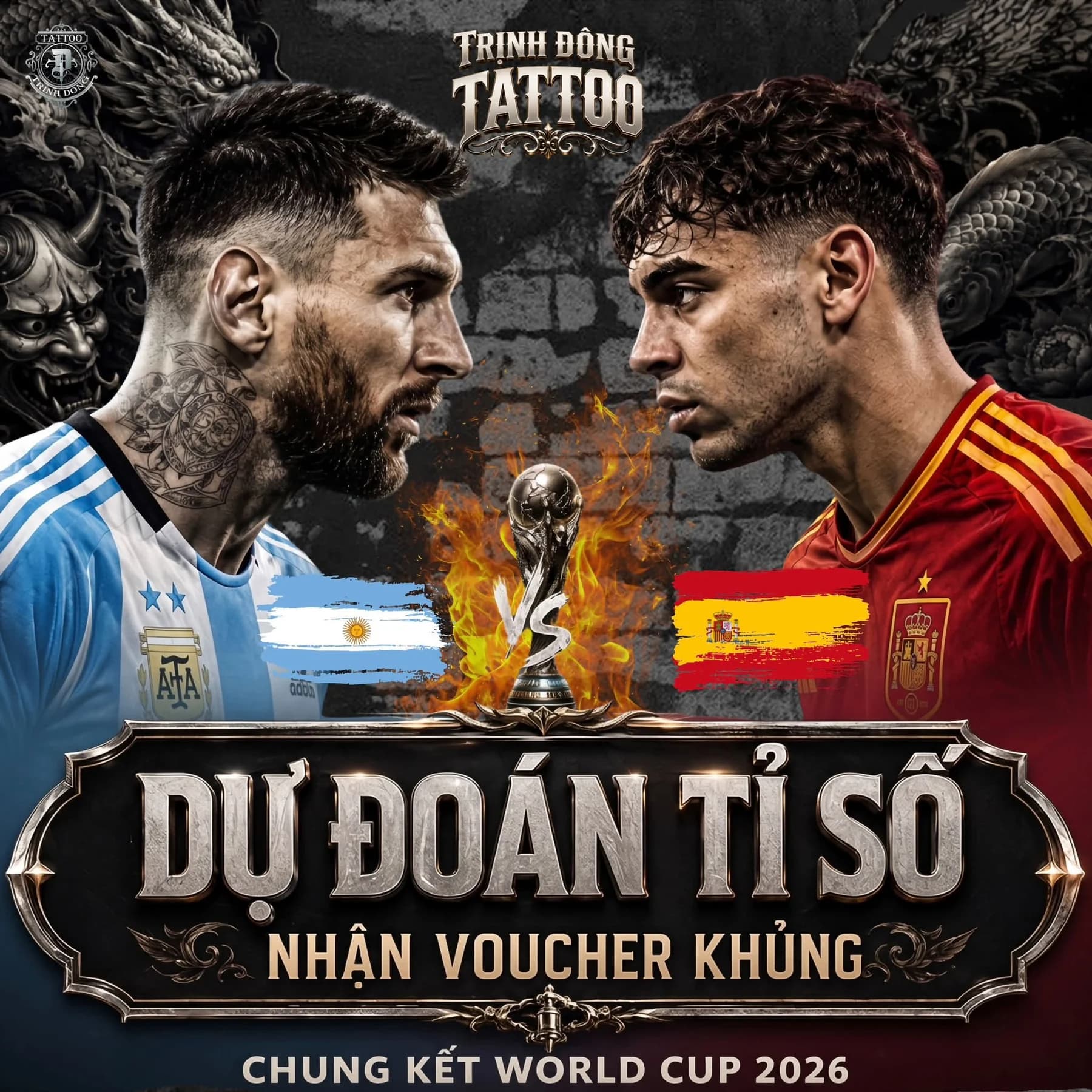 Thiết kế dự đoán tỉ số cho Trịnh Đông Tattoo